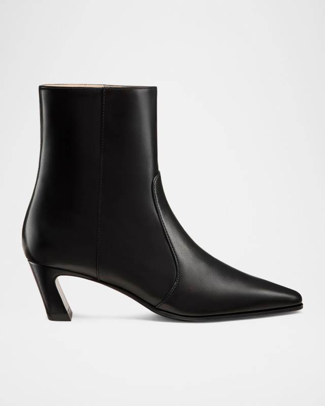 50mm Stassi Leather Zip Booties